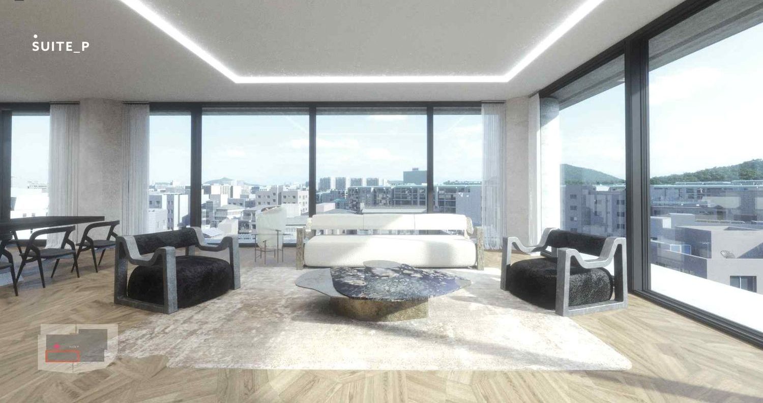 SUITE P 마스터 베드룸과 욕조